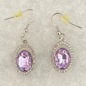 Lavender Crystal Earrings
